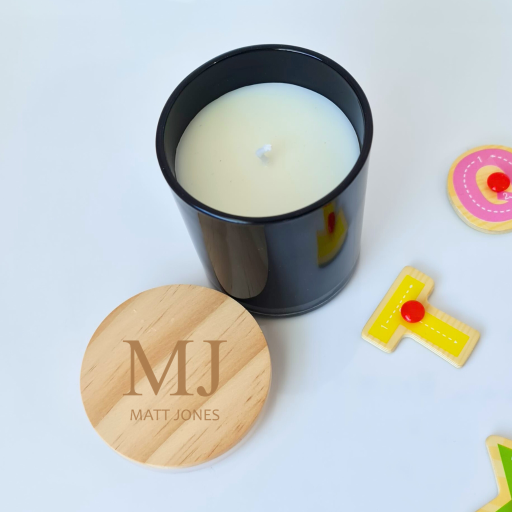 Customized candles with name and initials