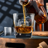 Father's Day Wishes: Personalized Square Whiskey Glass with 'From Your Favorite Mistake' and Name.