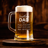 Father's Day Special: Personalized Beer Mug with Dad and Kids' Names