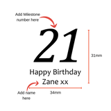 Personalised milestone birthday candle