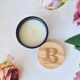 Flower monogram and candle
