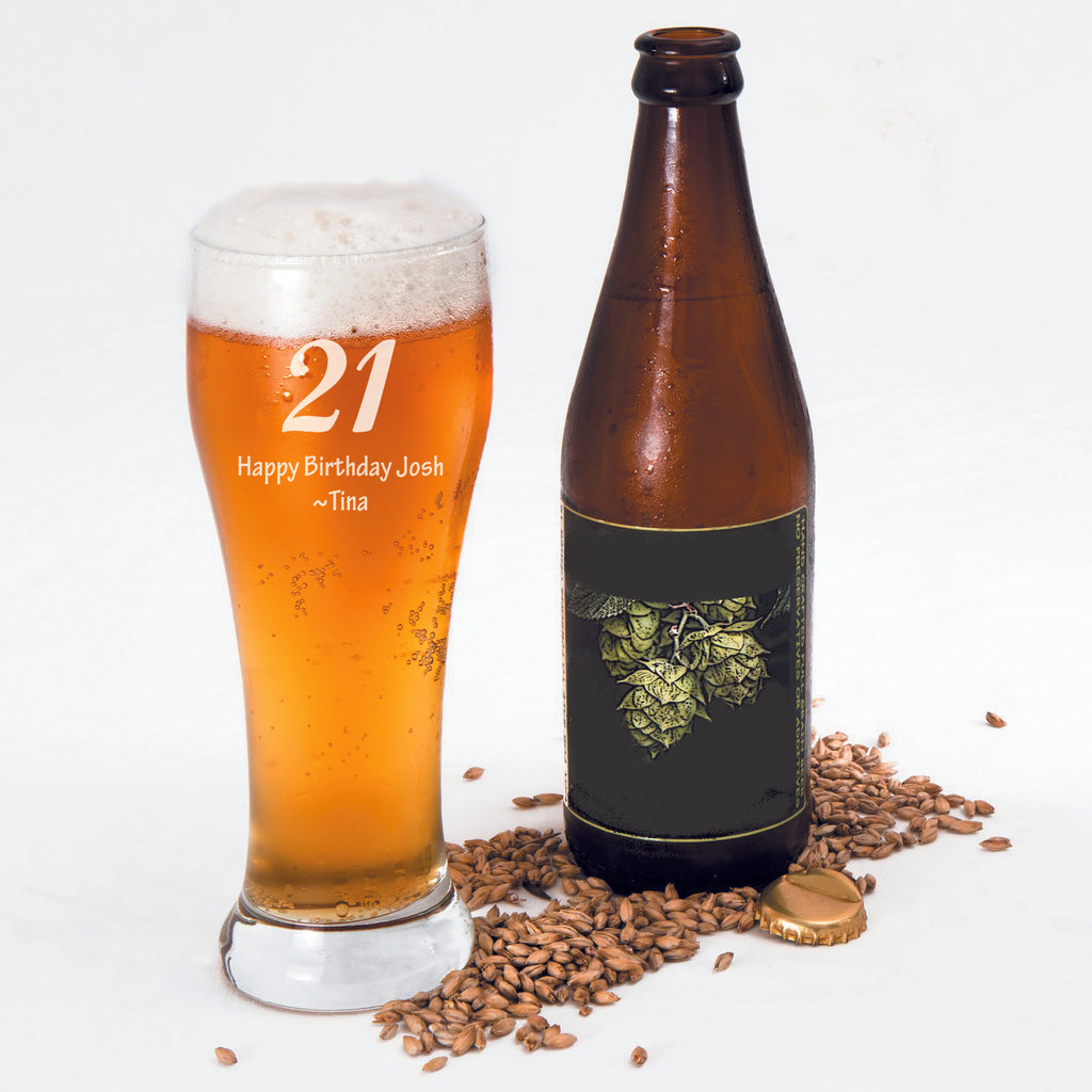 Personalised Milestone Birthday Long Beer Glass