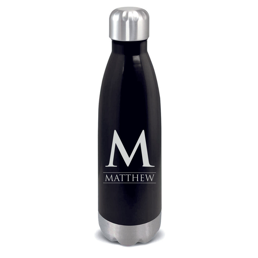 Stainless Steel Bottle Personalised with Name and Monogram