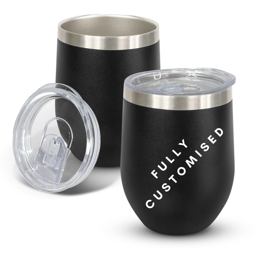 Fully Customised Stainless Steel Black Tumbler - Powder Coated - Vacuum Insulated