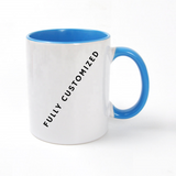 Fully Customized Mug - White and Blue Colour