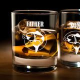 Father's Day Fishing Whiskey Glass Set of 2