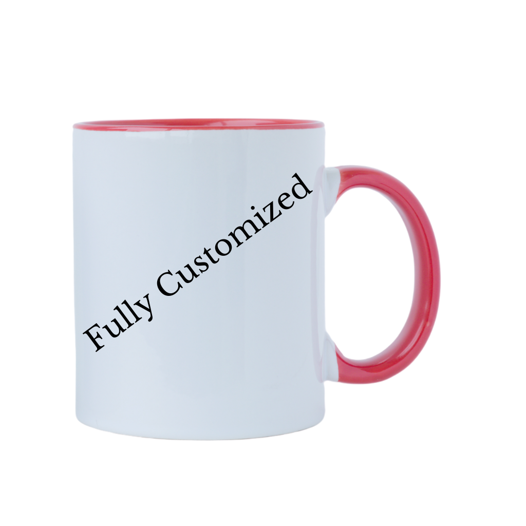 Fully Customized Mug - White and Red Colour