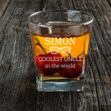 Personalised Square Whiskey Glass as Christmas Gift for UNCLE